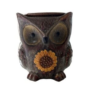 Intertek Vintage Owl Sunflower Candle Or‎ Essential Oil Wormer